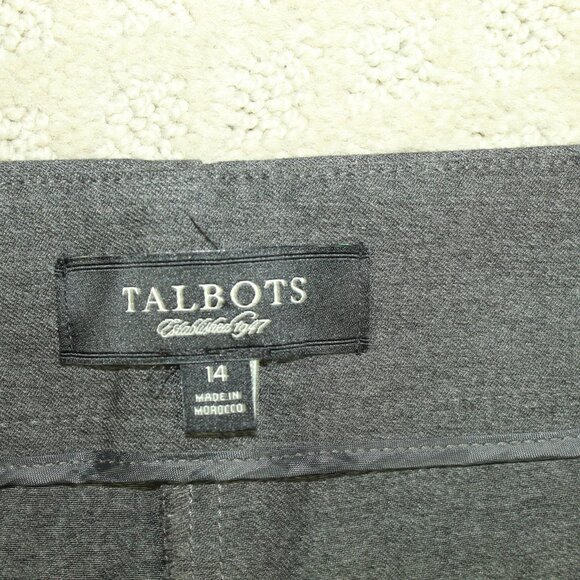 Talbots Size 14 Grey Classic Side Zip Straight Leg Pants - Picture 7 of 8